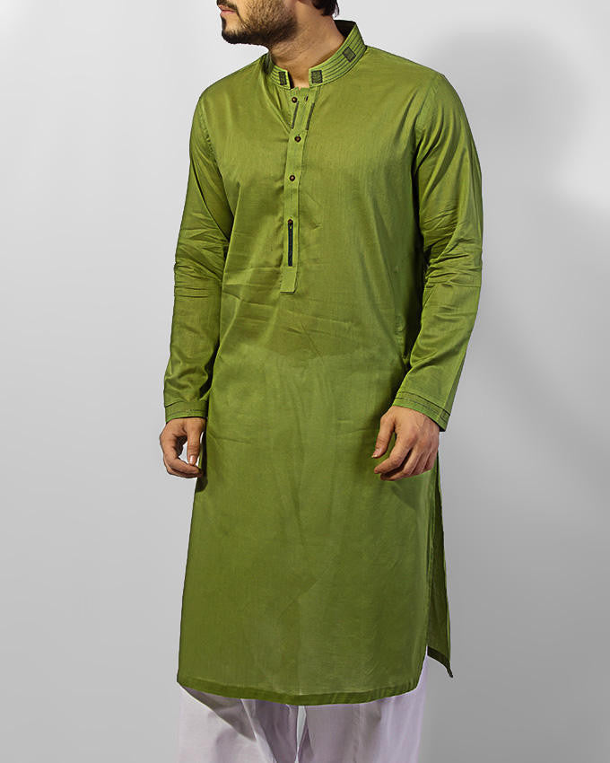 Image of Men Men Kurta in Islamic Green SKU: RK-15035-Small-Islamic Green