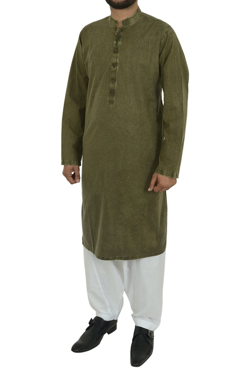 Image of Men Men Kurta in Olive Green SKU: RDK-40104-Small-Olive Green