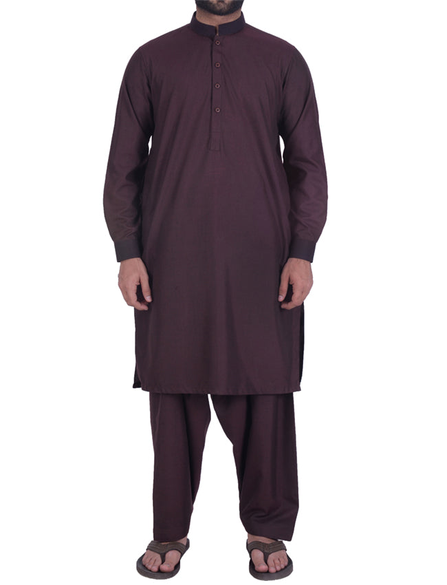 Image of Men Men Shalwar Qameez Maroon Shalwar Qameez Suit. RQ-39110