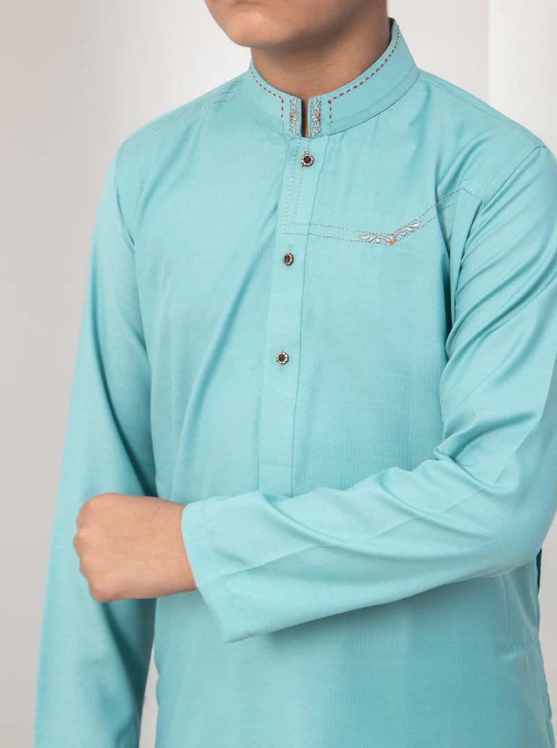 Turquoise Kurta Pajama For Kids AKP-42158
