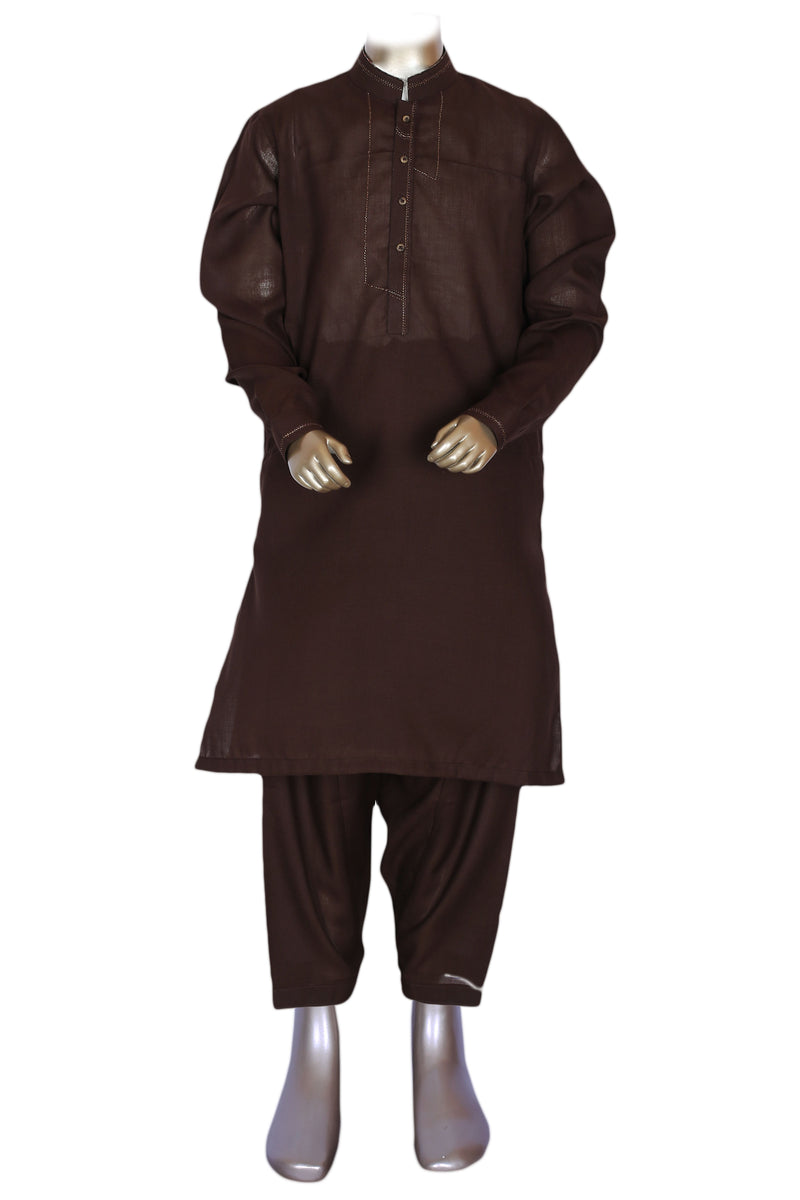 Brown Qameez Shalwar For Kids AQ-40706