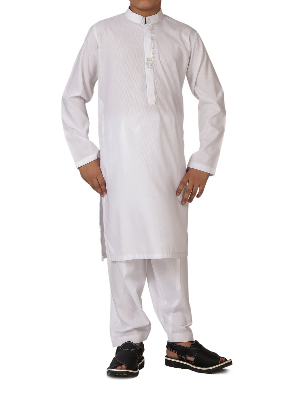 White Qameez Shalwar for Kids AQ-42128