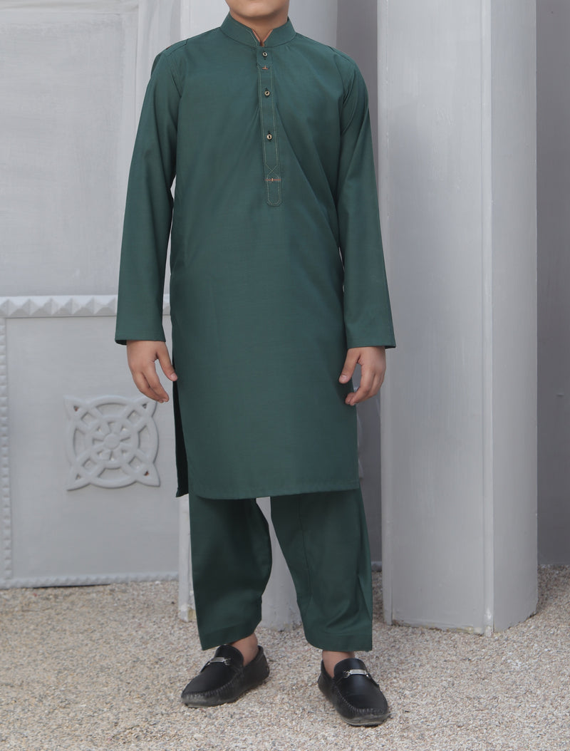 Flag Green Qameez Shalwar for Kids AQ-42134