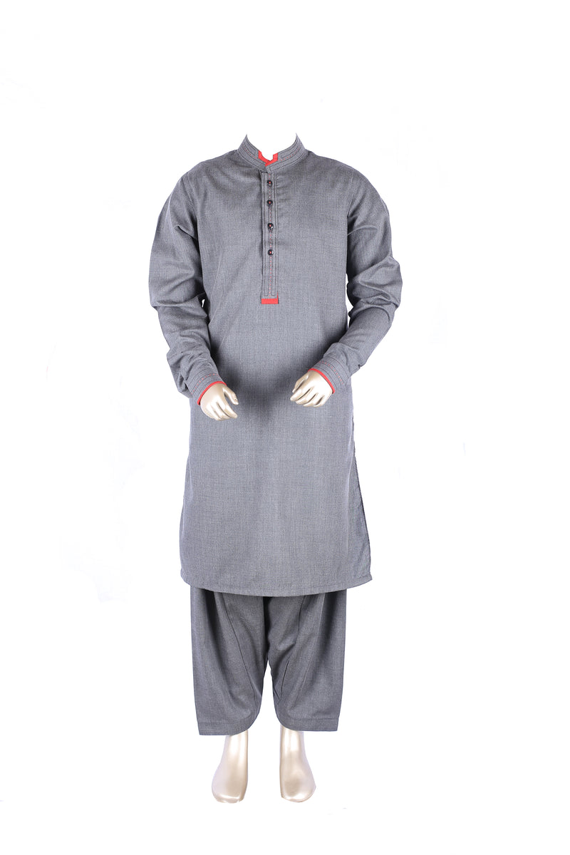 Militia Grey Qameez Shalwar For Kids Aq-40804