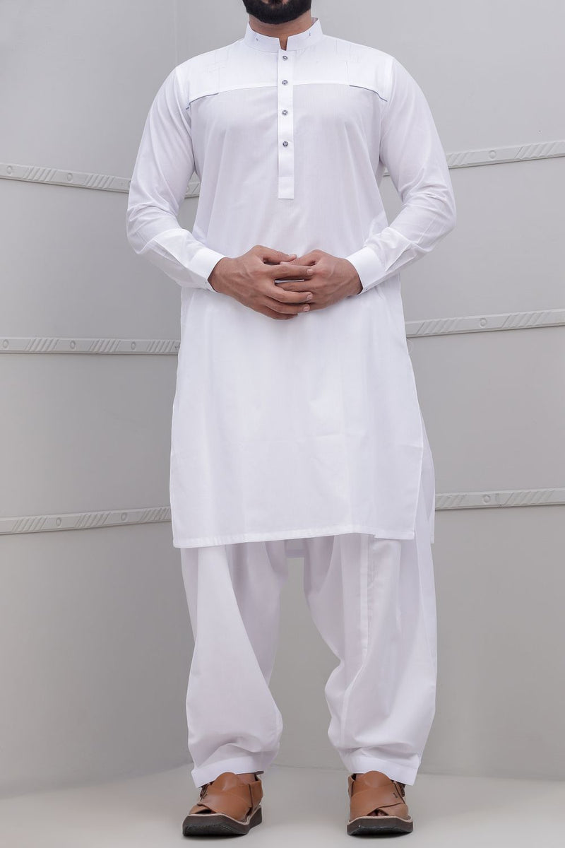 White Shalwar Qameez for Men RQ-40318