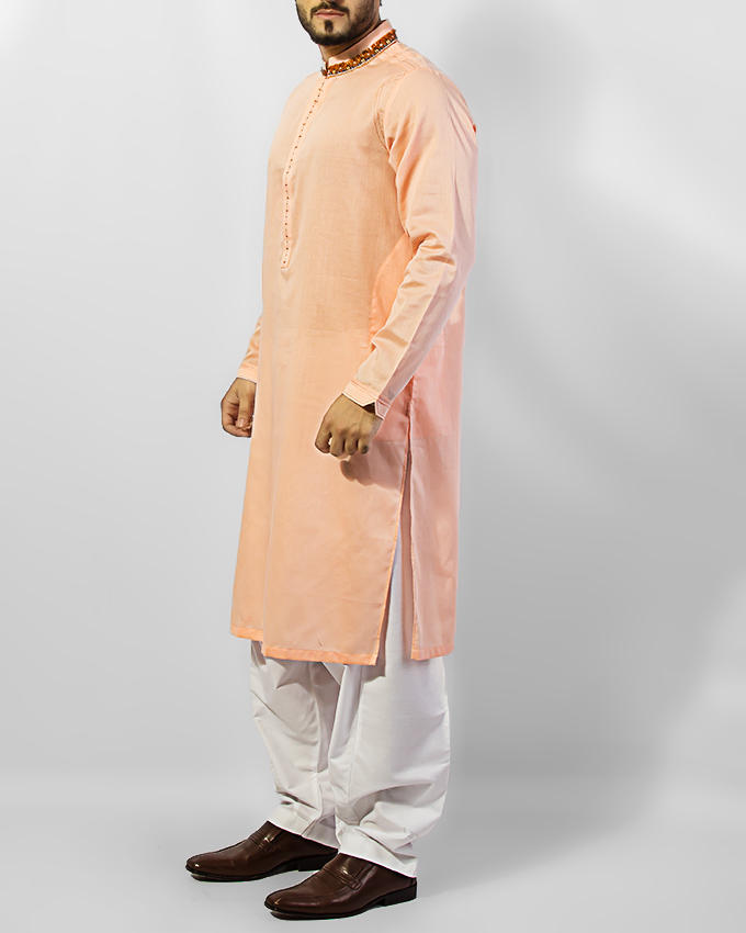 Peach-Orange Kurta Shalwar For Men RQ-15030