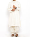 Image of Men Men Shalwar Qameez Cream Shalwar Qameez Suit with Designer Applique and Thread work. Product Code RQ-15307