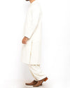 Cream Shalwar Qameez Suit with Designer Applique and Thread work. Product Code RQ-15307