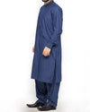 Egyptian Blue  Blended Shalwar Qameez Suit with detailed applique thread work. Product Code RQ-15309