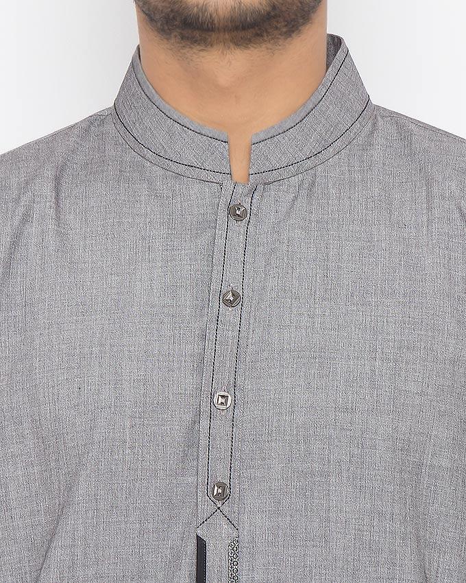 Silver Grey Shalwar Qameez For Men RQ-15333