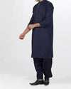 Istanbul Blue Shalwar Qameez Suit in Blended PV Fabric with designer applique & Thread Work. Product Code RQ-16110