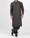 Image of Men Men Shalwar Qameez Charcoal Grey Shalwar Qameez suit in Blended fabric with Applique & Thread work. Product Code RQ-16112