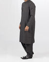 Charcoal Grey Shalwar Qameez suit in Blended fabric with Applique & Thread work. Product Code RQ-16112