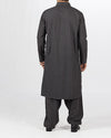 Charcoal Grey Shalwar Qameez suit in Blended fabric with Applique & Thread work. Product Code RQ-16112