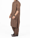 Liver Brown Shalwar Qameez suit in Blended fabric with Applique and Thread work. Product Code RQ-16150