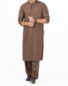 Image of Men Men Shalwar Qameez Liver Brown Shalwar Qameez suit in Blended fabric with Applique and Thread work. Product Code RQ-16150