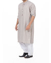 Smoke Grey Shalwar Qameez Suit in blended fabric with designer applique & Thread Work. Product Code RQ-16162