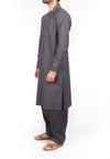 Charcoal Grey Shalwar Qameez suit in Blended fabric with designer details. Product Code RQ-16218
