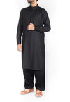Image of Men Men Shalwar Qameez Black Shalwar Qameez suit in Blended fabric with thread work.  Product Code RQ-16223
