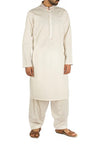Image of Men Men Shalwar Qameez Off White Shalwar Qameez suit in Cotton fabric with designer Applique work. Product Code RQ-16242