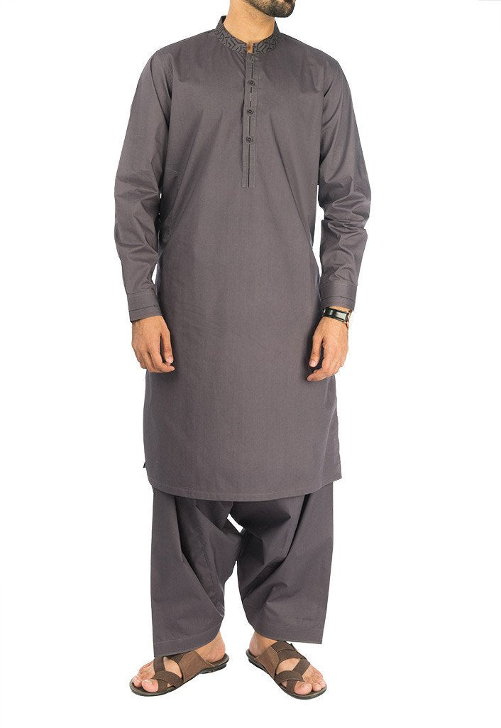Image of Men Men Shalwar Qameez Porpoise Grey Suit. RQ-17103