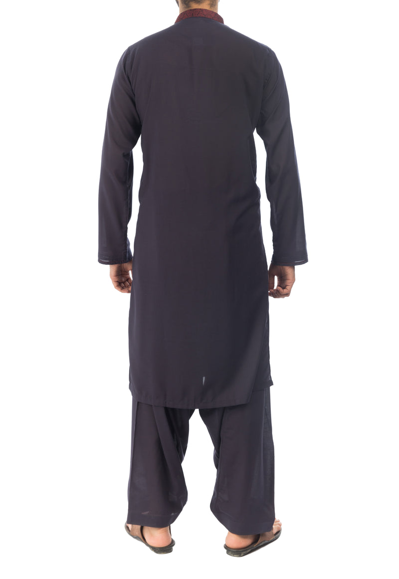 Indigo Blue Shalwar Qameez Suit. RQ-17133