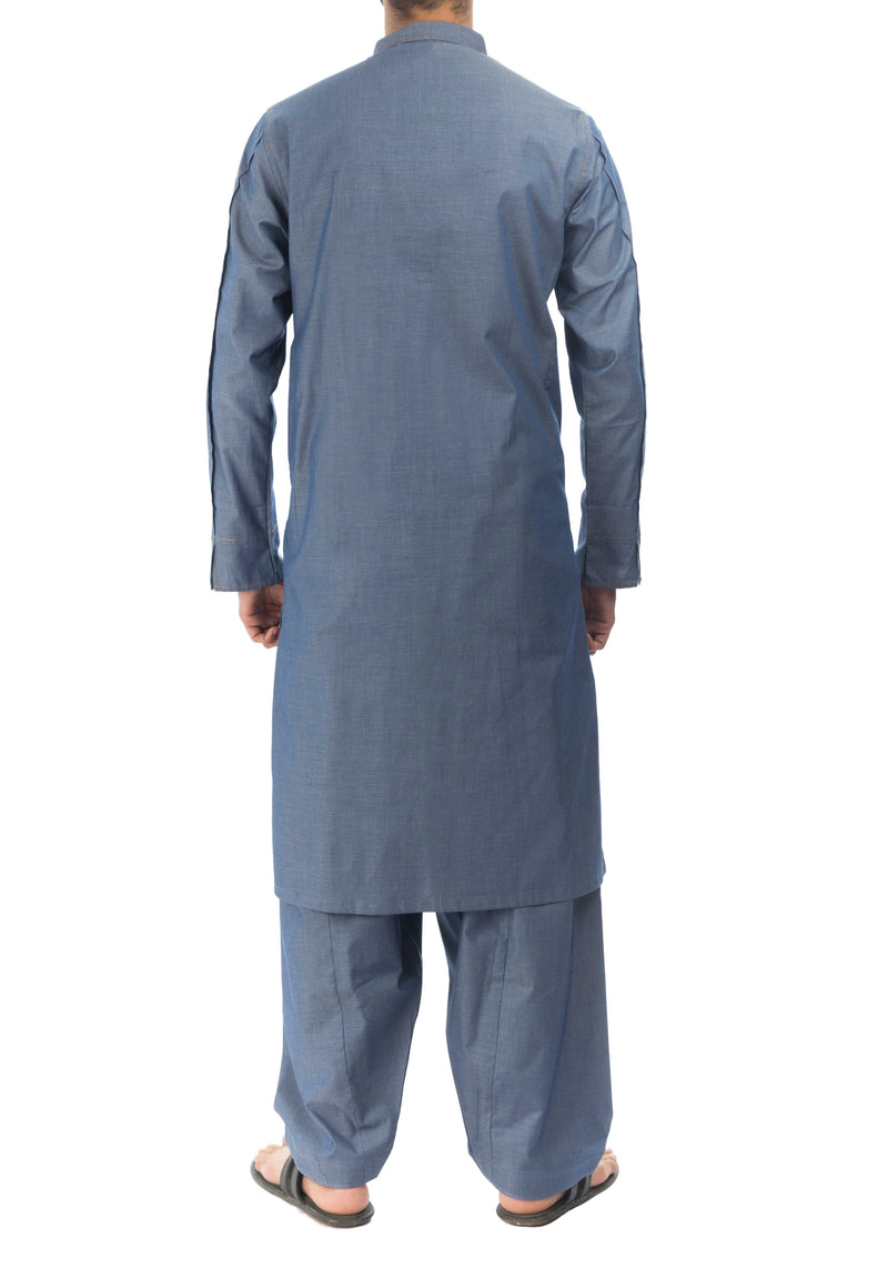 Denim Blue Shalwar Qameez Suit. RQ-17138