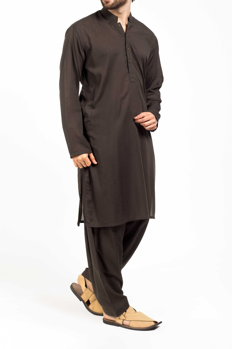 Olive Green Shalwar Qameez Suit. RQ-17207