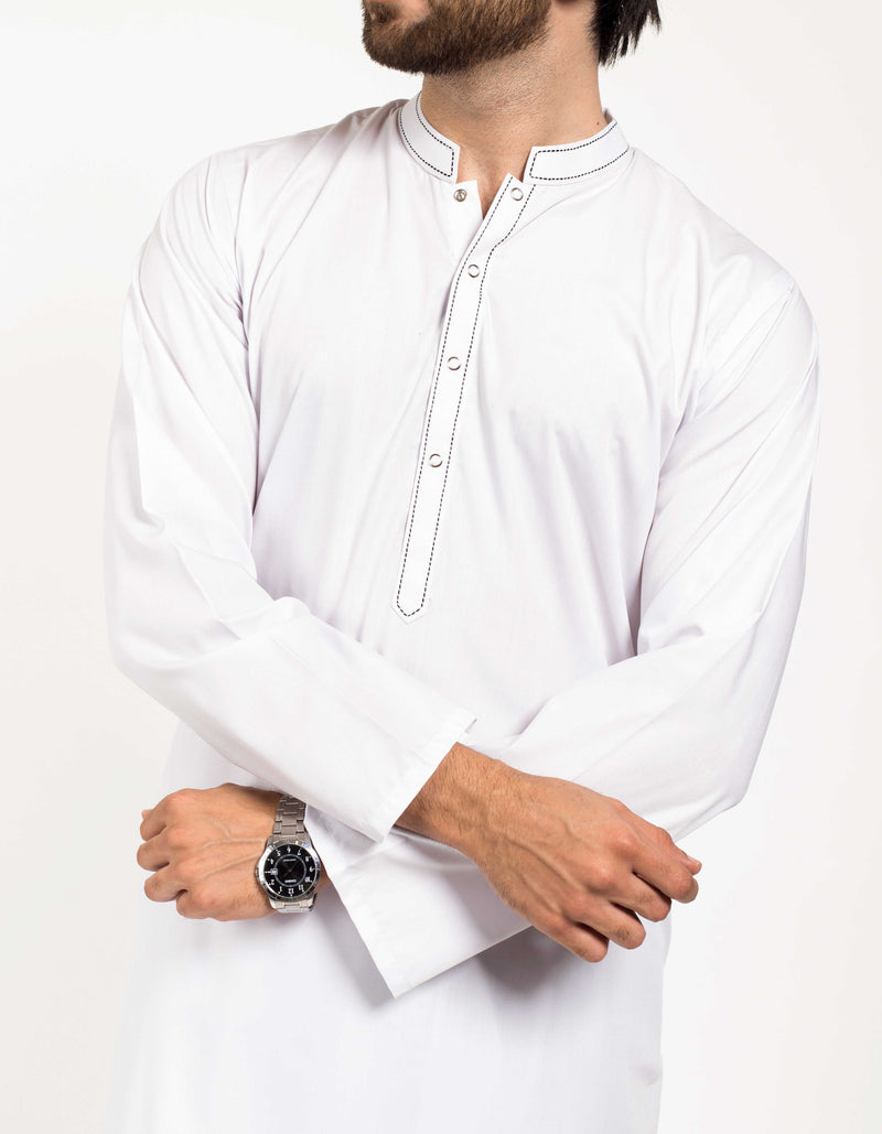 Image of Men Men Shalwar Qameez in White SKU: RQ-39206-Small-White