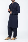 Dark Blue Shalwar Qameez Suit. RQ-39216