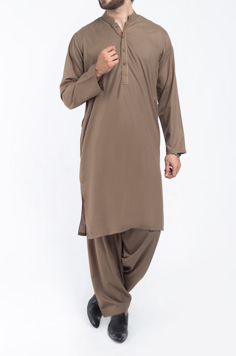 Olive Green Shalwar Qameez Suit. RQ-39220