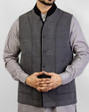 Image of Men Waist Coat Elegance 1 - Grey Colored designer waist coat in suiting fabric Product Code: RWC-003