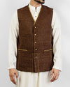 Image of Men Waist Coat Elegance 2 - Brown Colored designer waist coat in suiting fabric Product Code: RWC-006