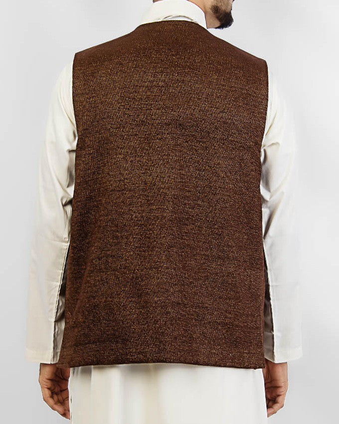 Elegance 2 - Brown Colored designer waist coat in suiting fabric Product Code: RWC-006